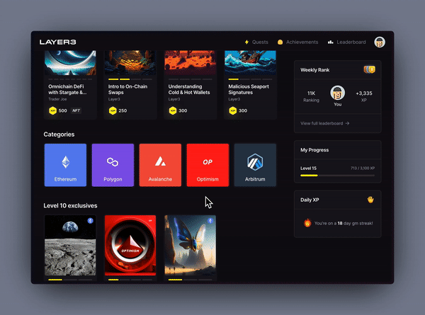 New categories on Layer3.
