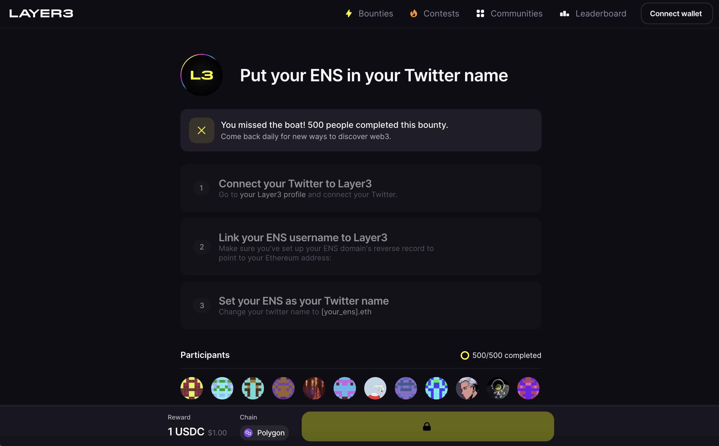 April 2022: Our first-ever instant bounty (instantly verifiable, on-chain and off-chain actions)