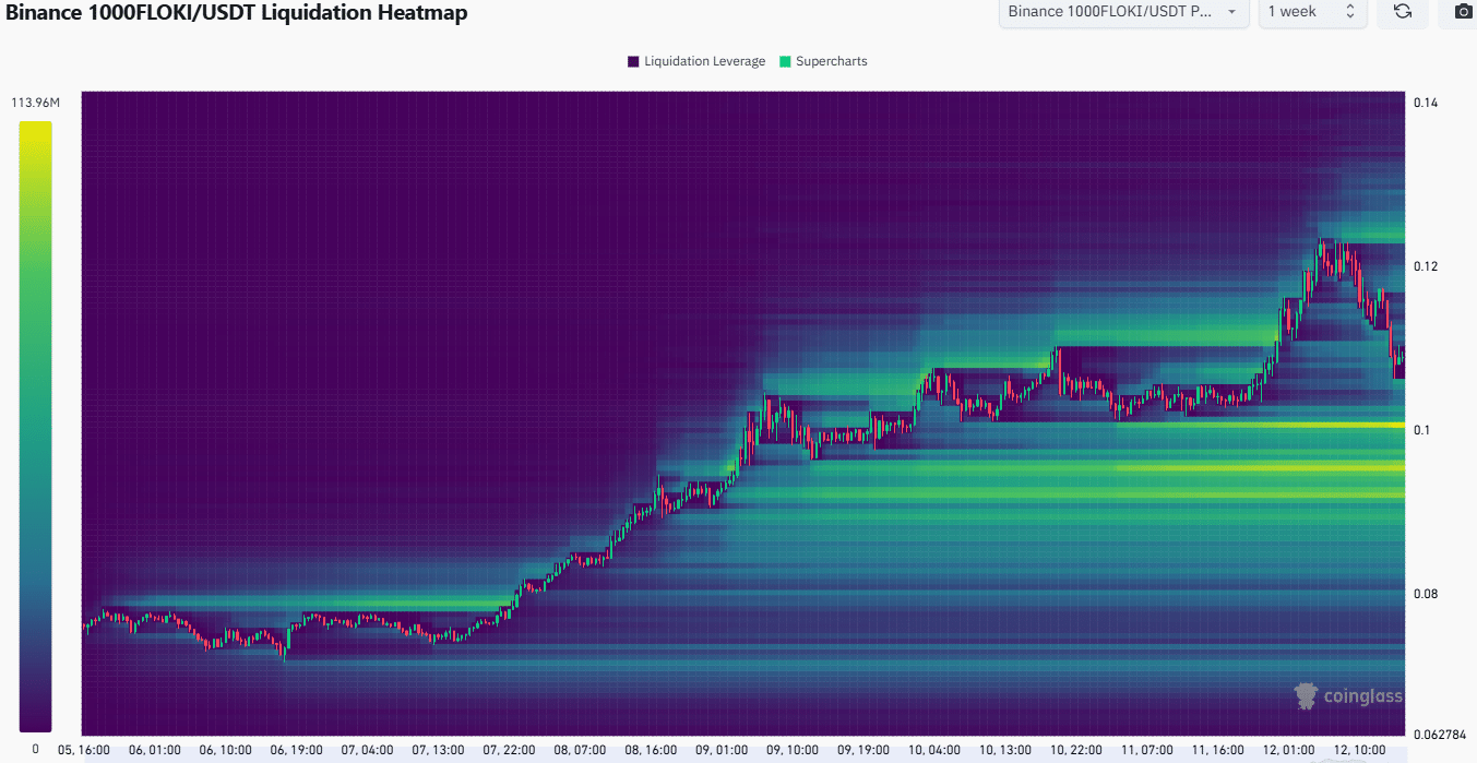 FLOKI 1-week Liquidation Heatmap