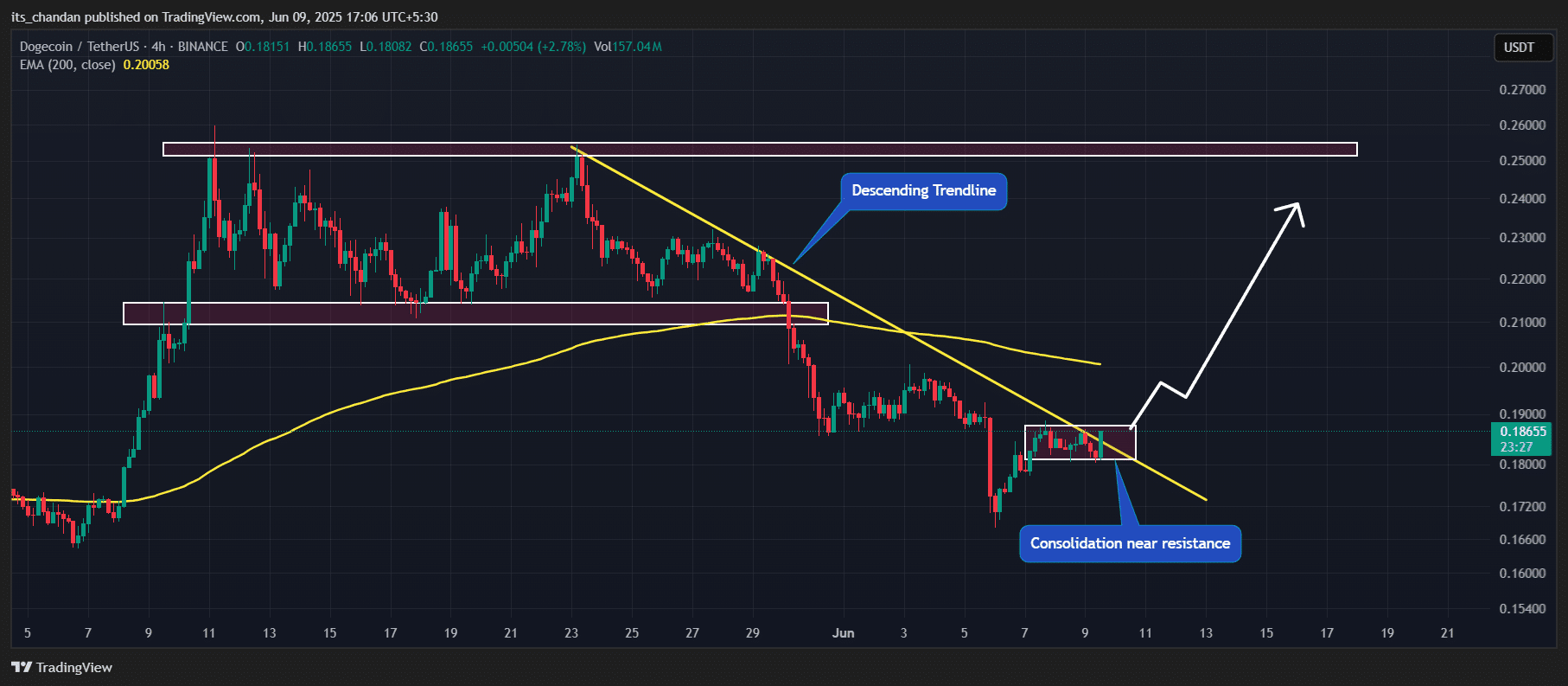 Dogecoin (DOGE) price action