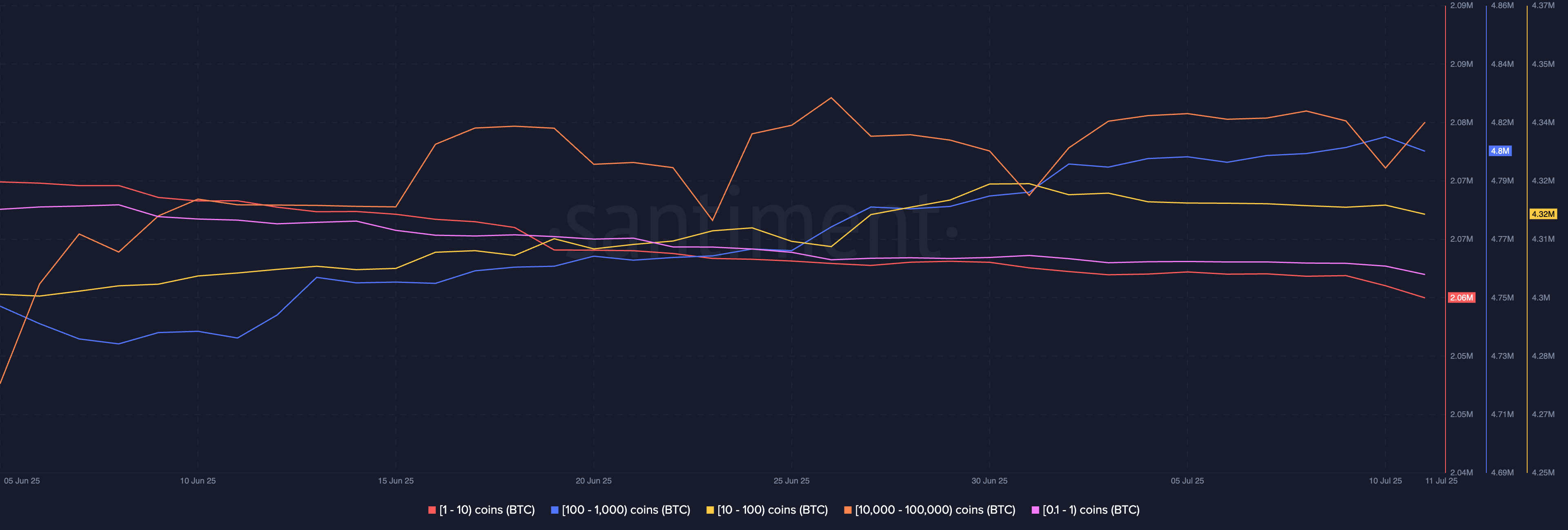 Bitcoin supply distribution