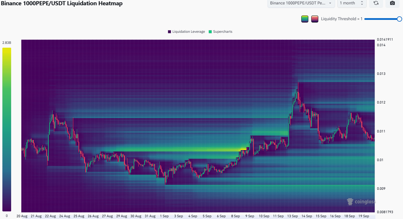 Pepe Liquidation Heatmap