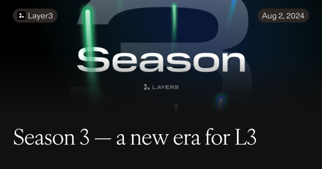 Season 3 — a new era for L3
