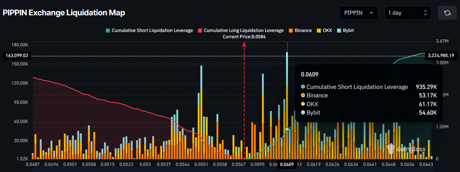 PIPPIN Exchange Liquidation Map