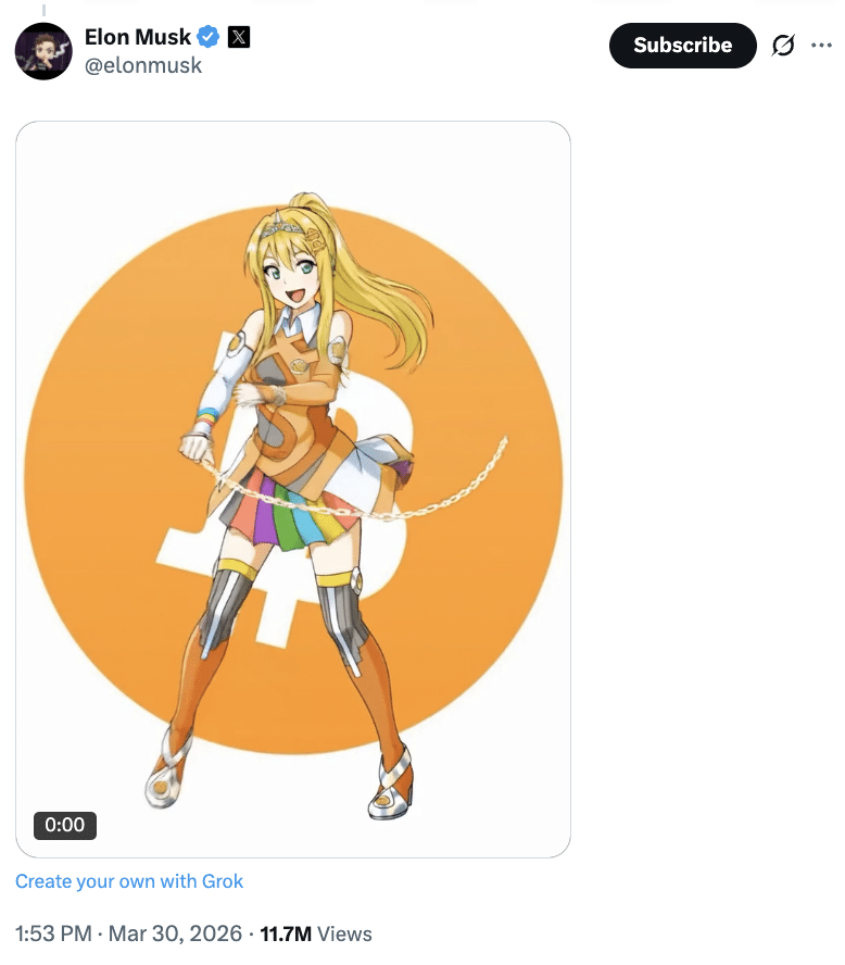 Elon Musk's BTC tease